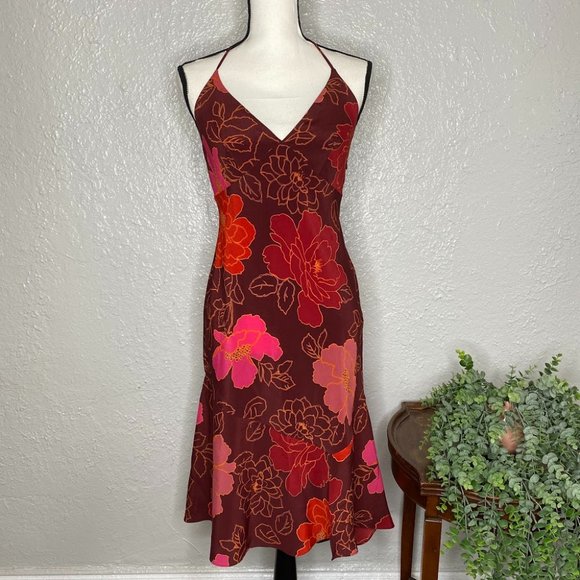 Express ~ Floral Print Halter Dress ~ Size 5/6 - Picture 1 of 4